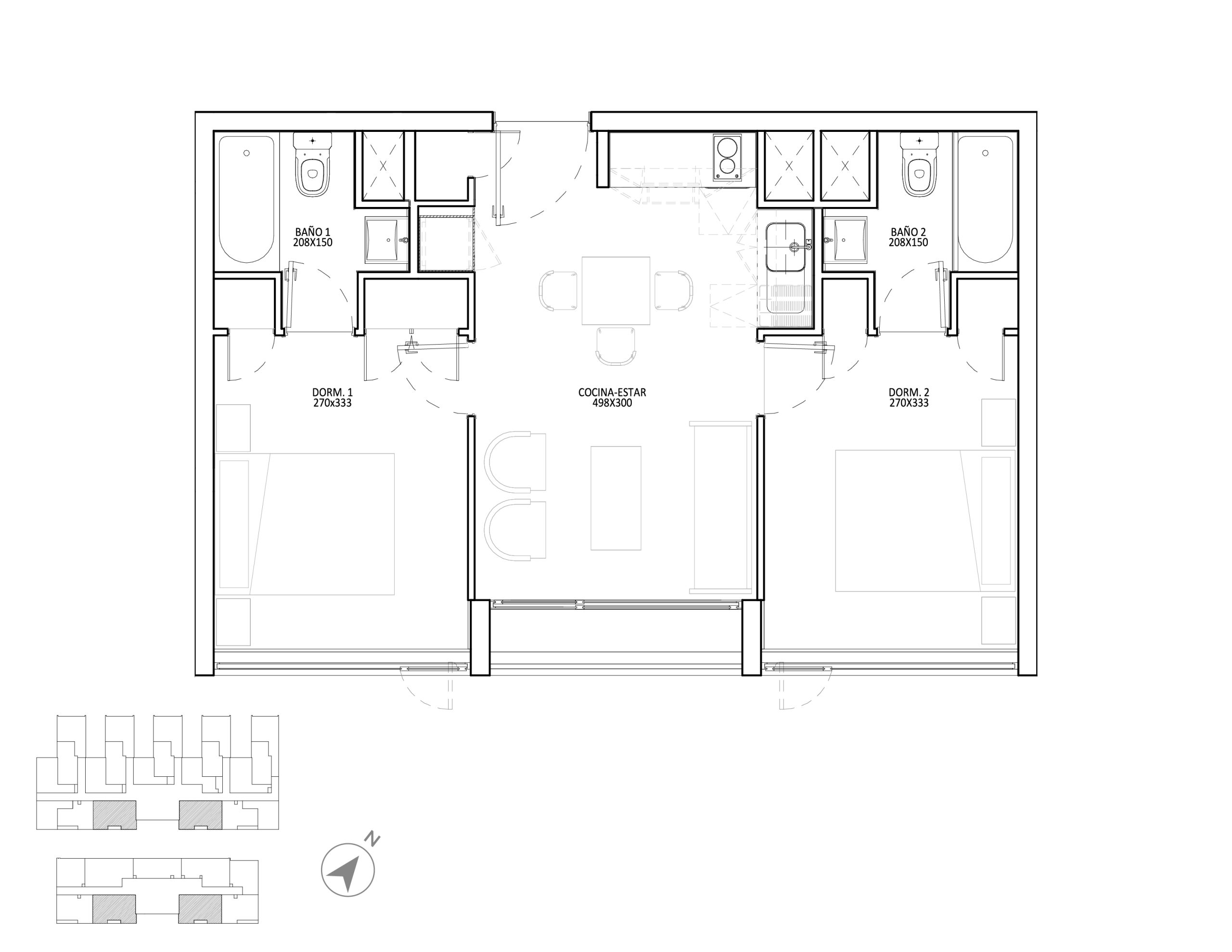 Planta Modelo 151 - Depto 203 – Casa Bustamante