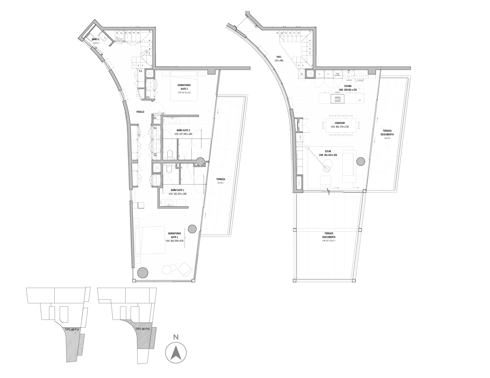 Planta Modelo 235 - Depto 1505 – Isidora Benjamín