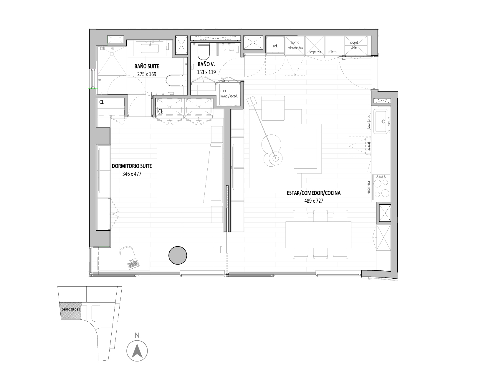Planta Modelo 236 - Depto 601 – Isidora Benjamín