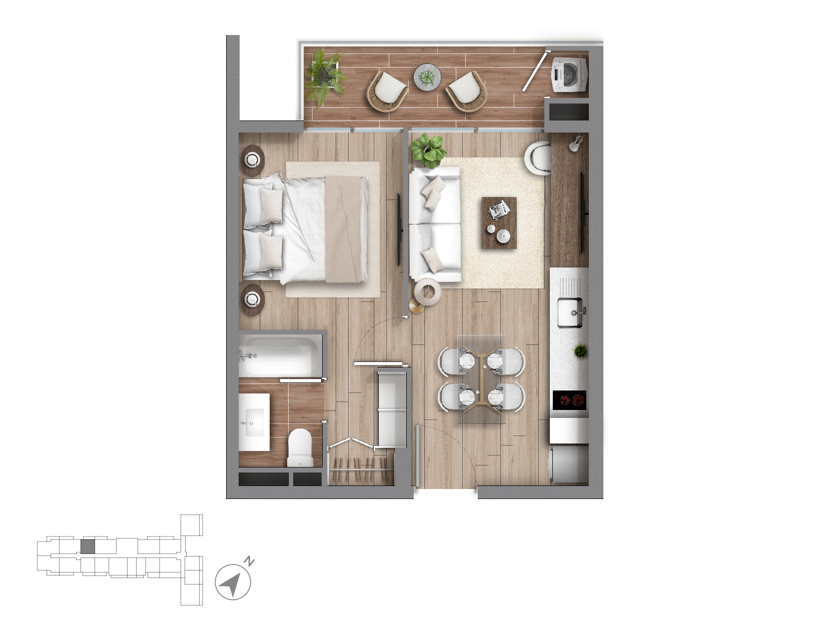 Planta Modelo 245 - Depto 913 – Mirador Casona