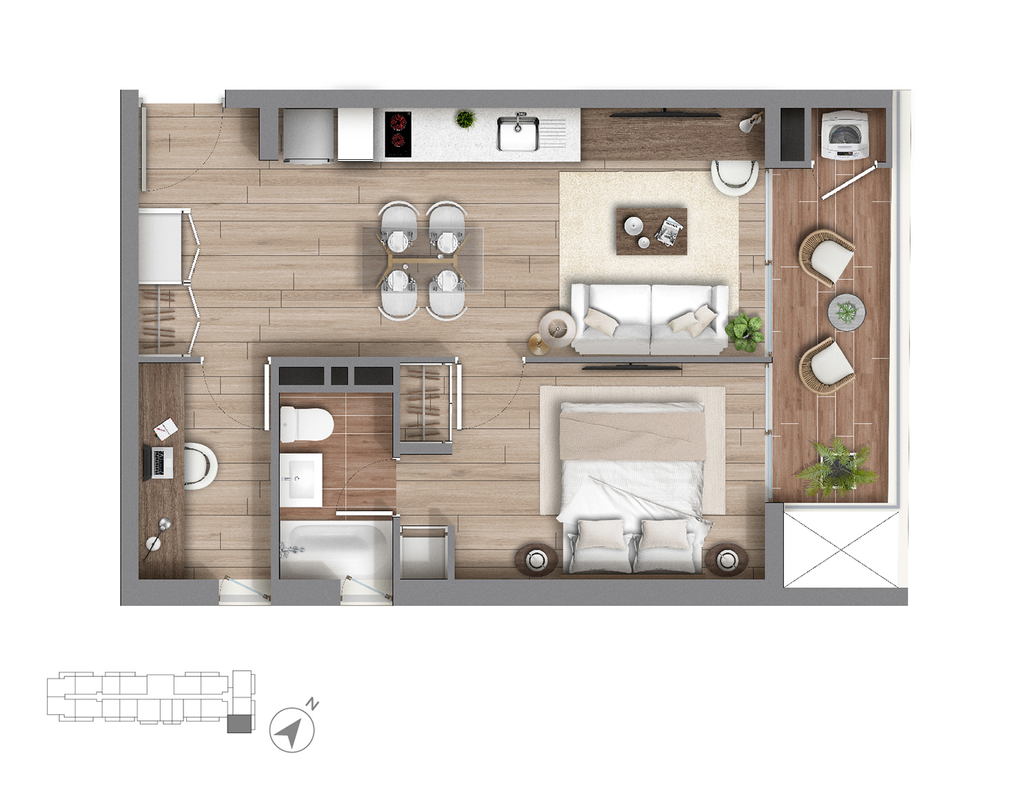 Planta Modelo 251 - Depto 505 – Mirador Casona