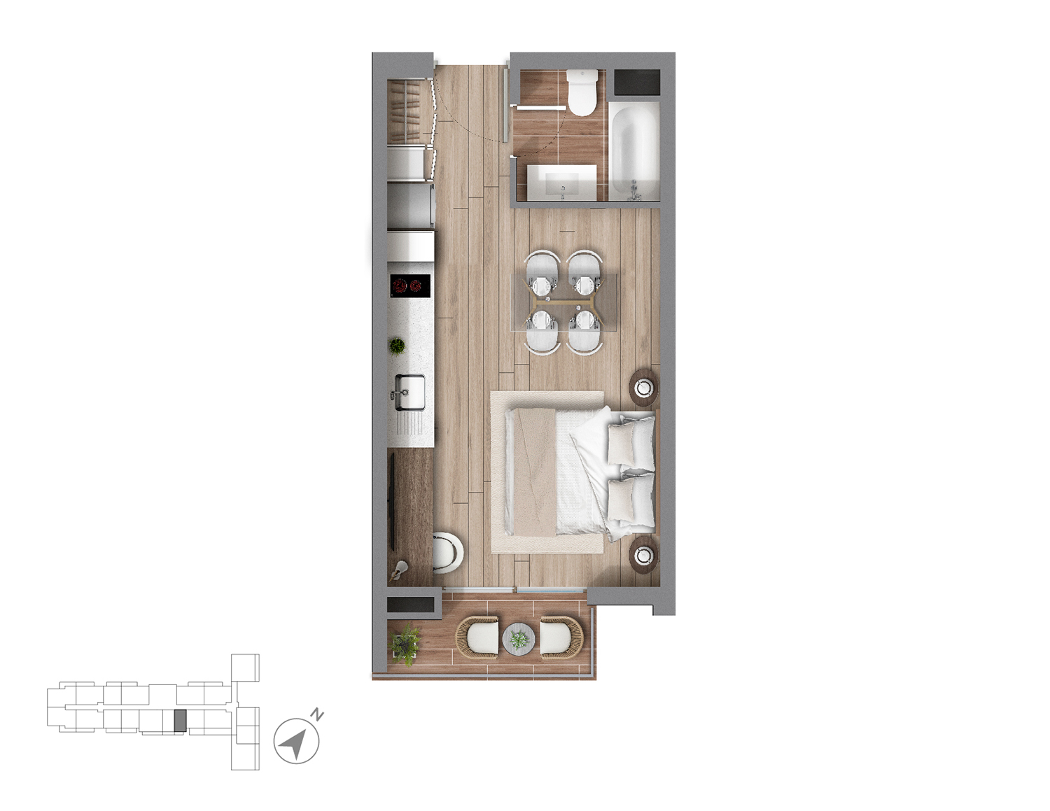 Planta Modelo 252 - Depto 1509 – Mirador Casona