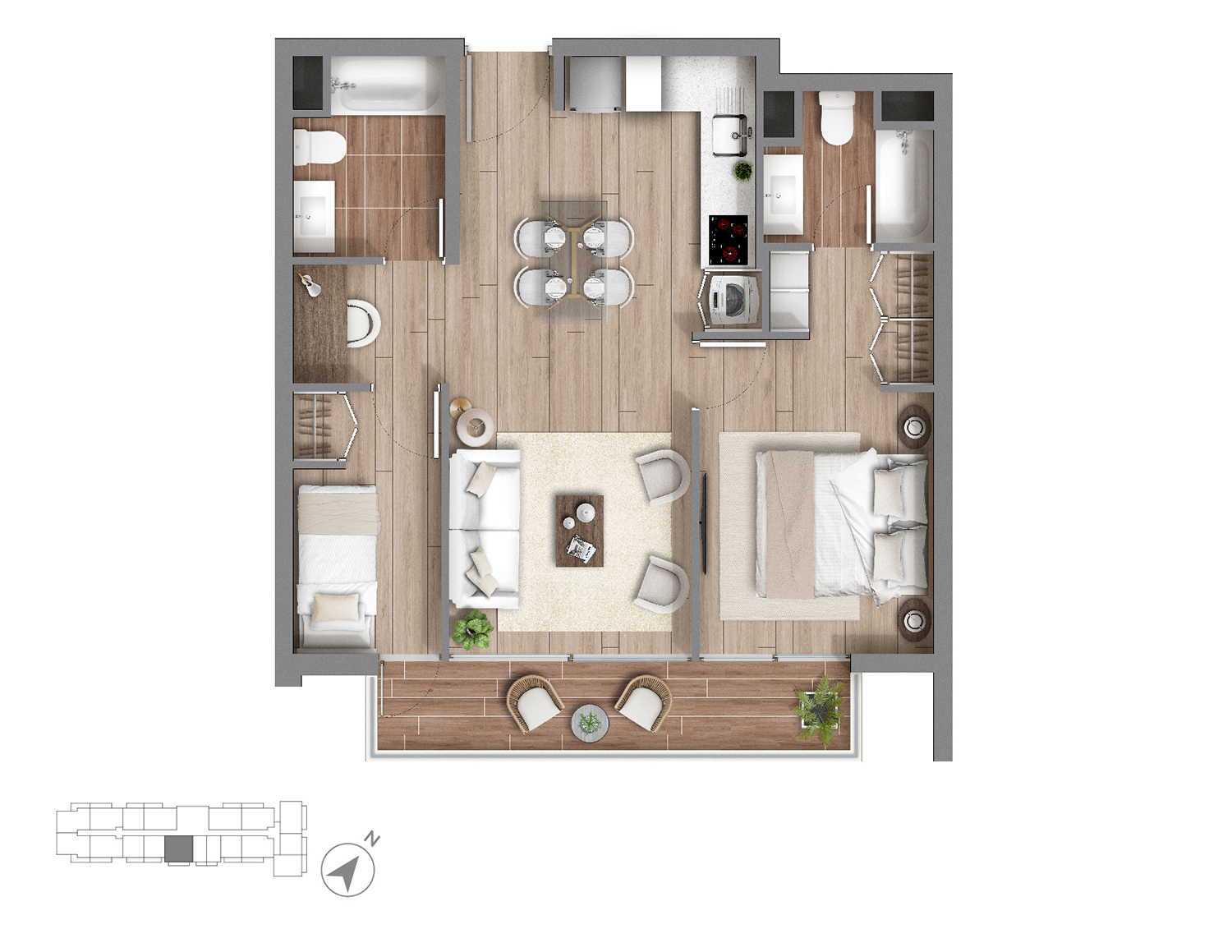 Planta Modelo 257 - Depto 511 – Mirador Casona