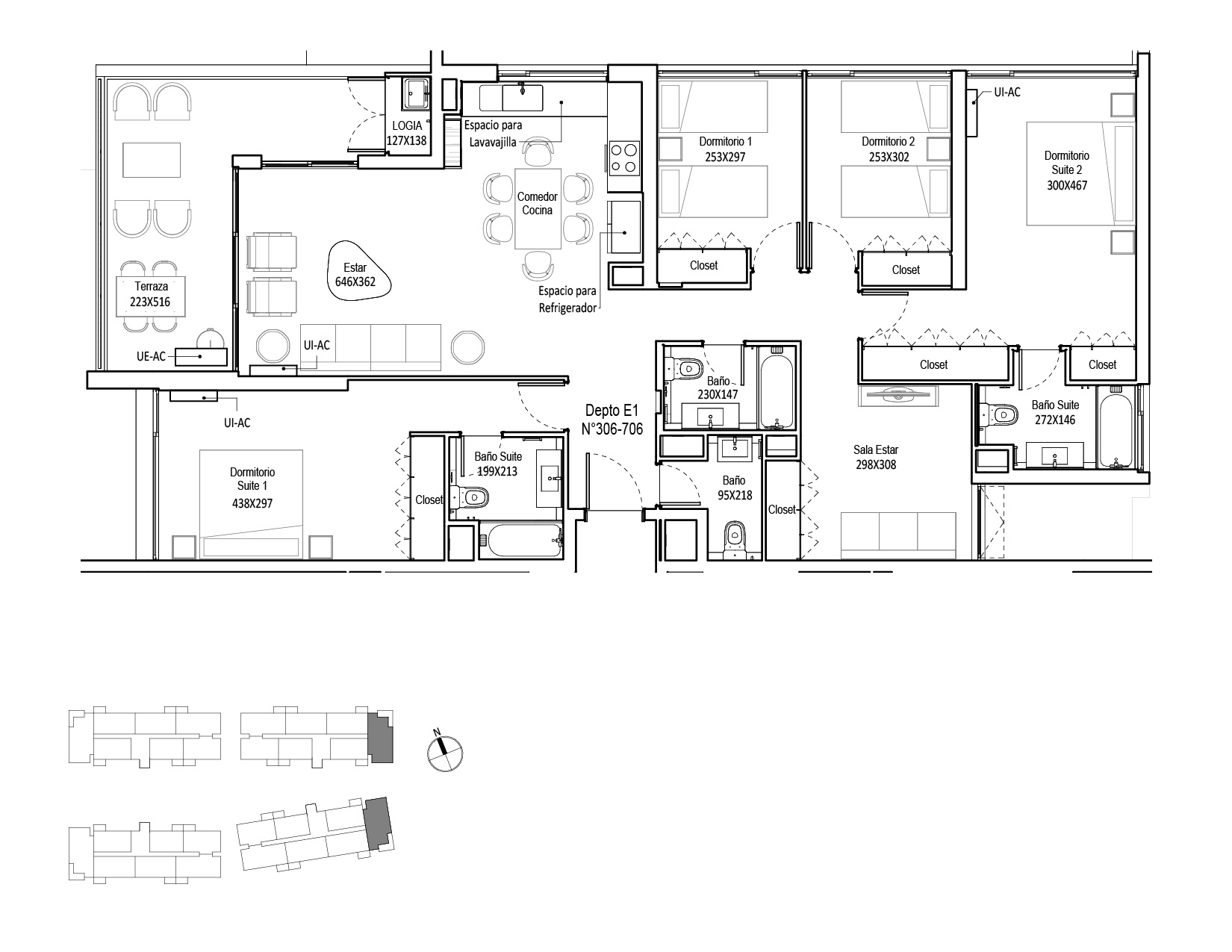 Planta Modelo 281 - Depto 306 B – Edificio Cuvée 2