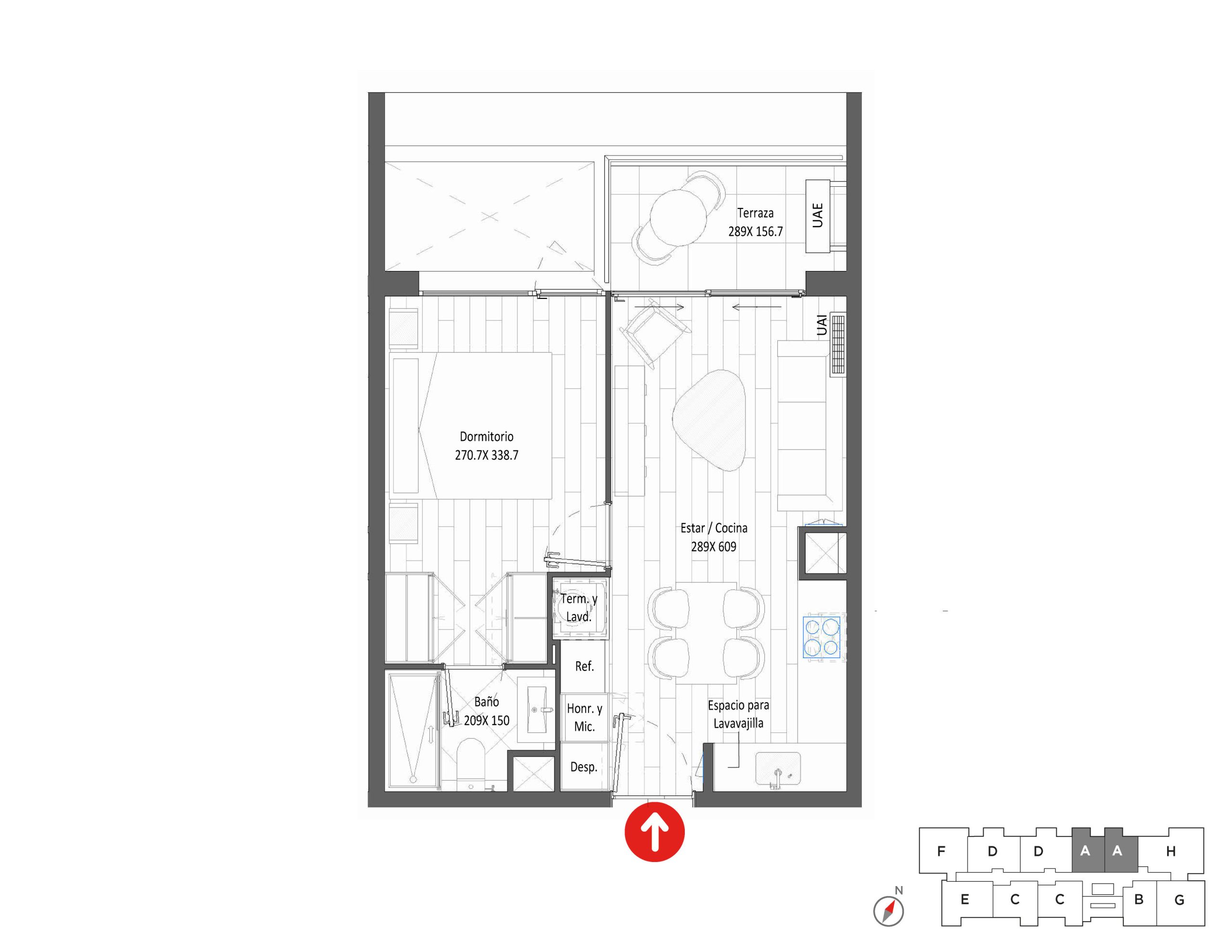 Planta Modelo 300 - Depto 805 – Urbanland
