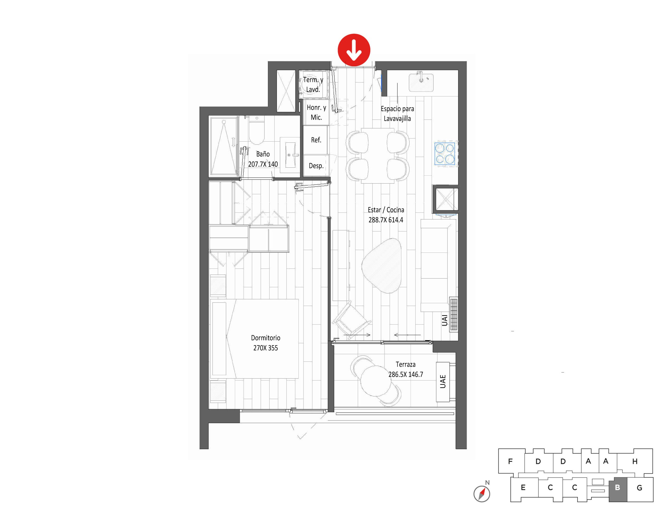 Planta Modelo 303 - Depto 901 – Urbanland
