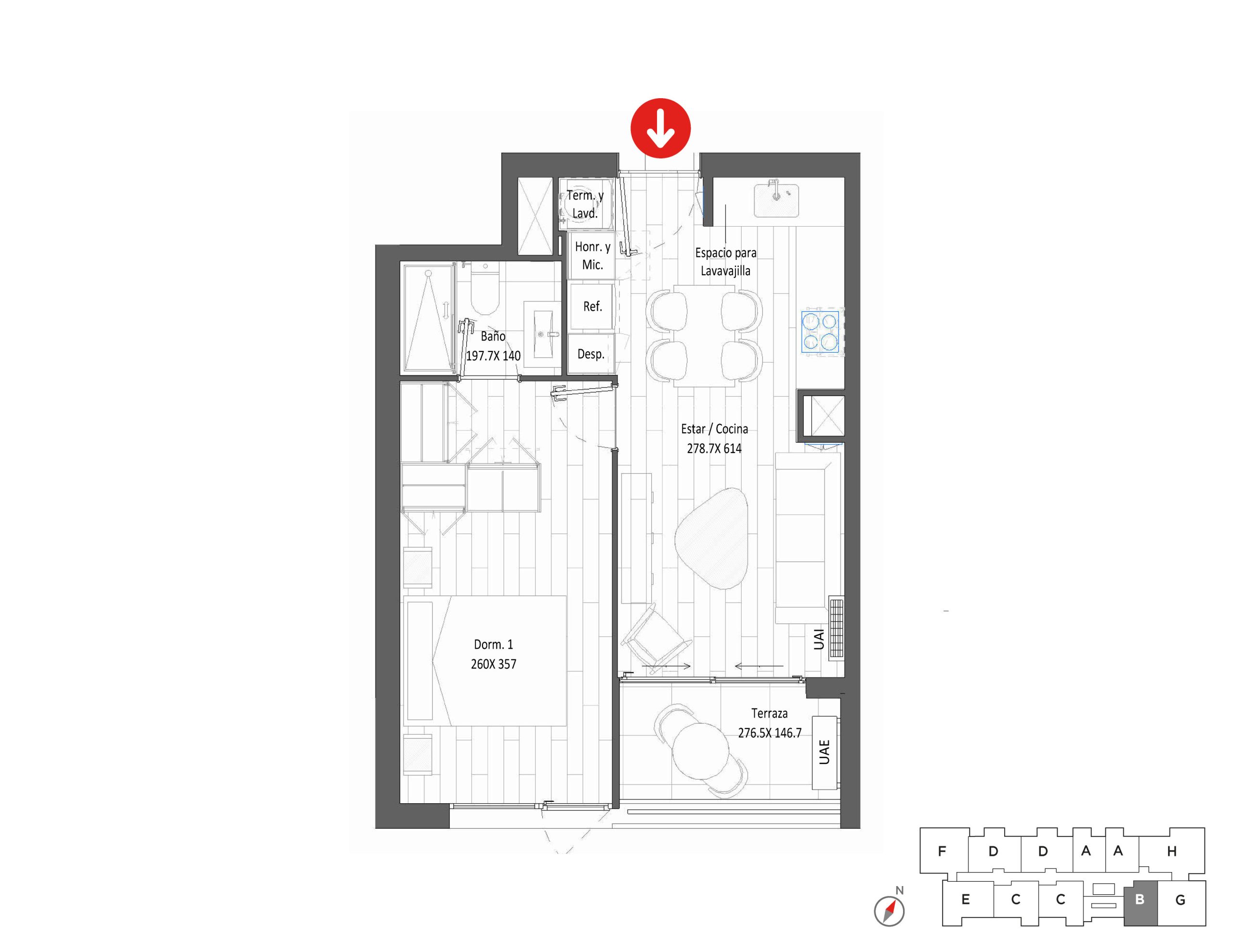 Planta Modelo 304 - Depto 201 – Urbanland