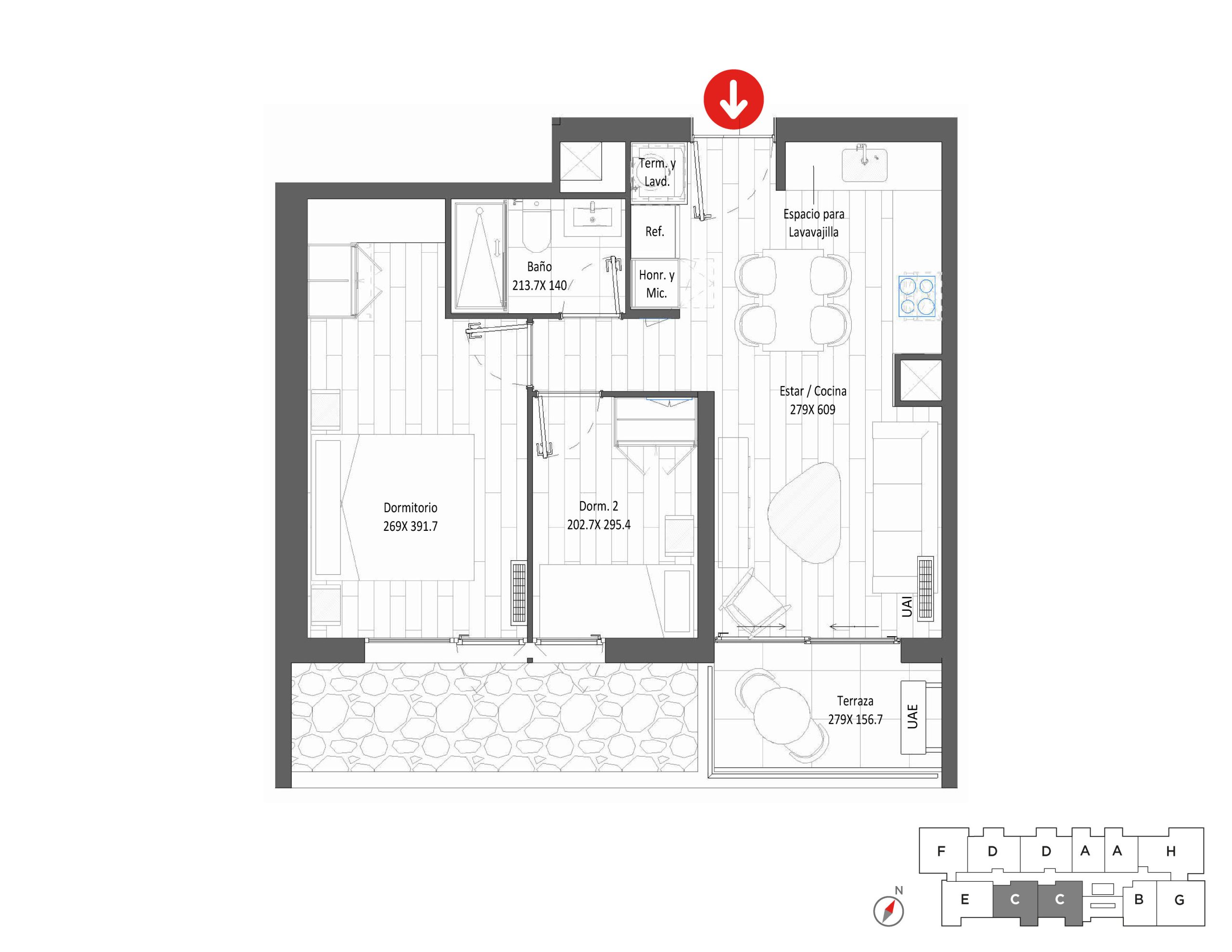 Planta Modelo 307 - Depto 211 – Urbanland