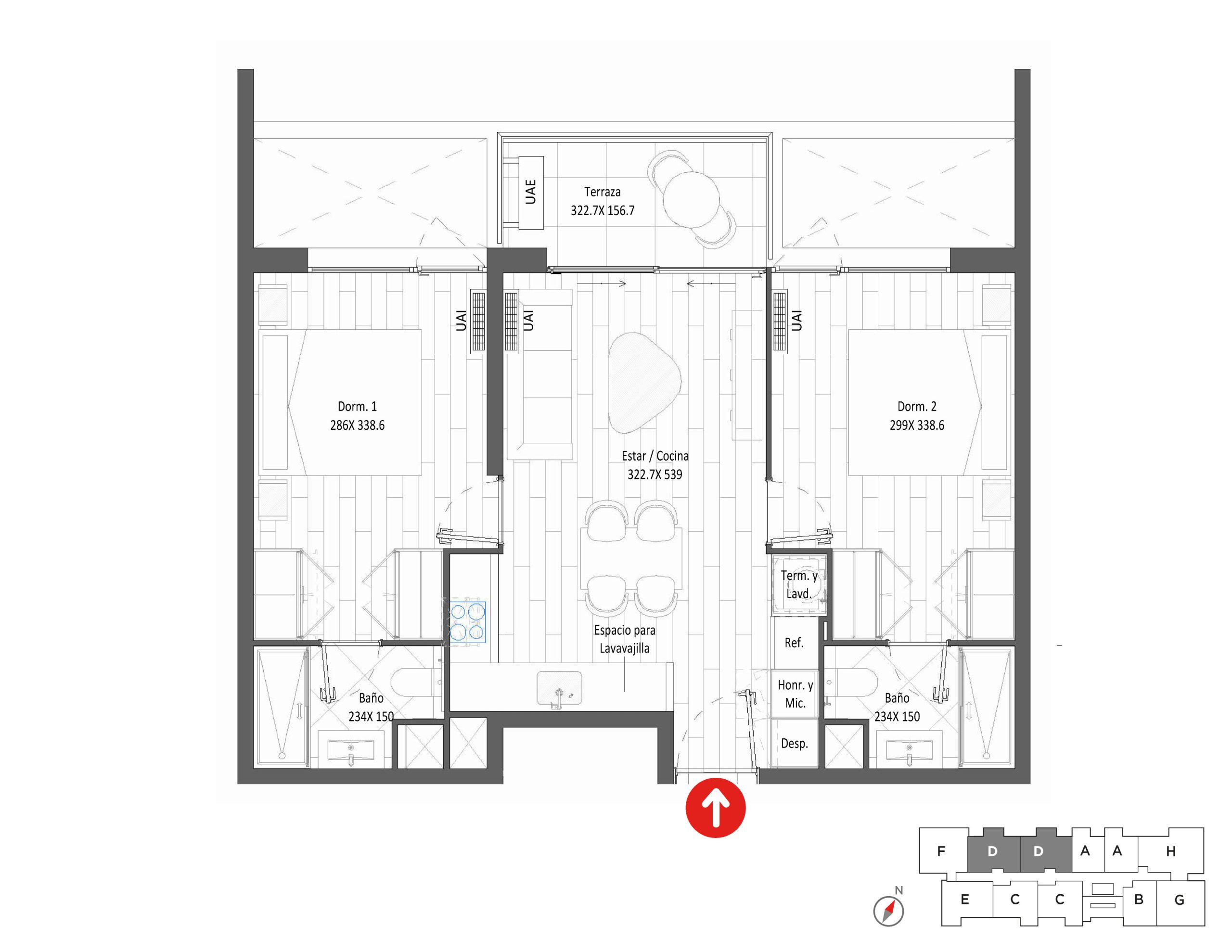 Planta Modelo 308 - Depto 1207 – Urbanland