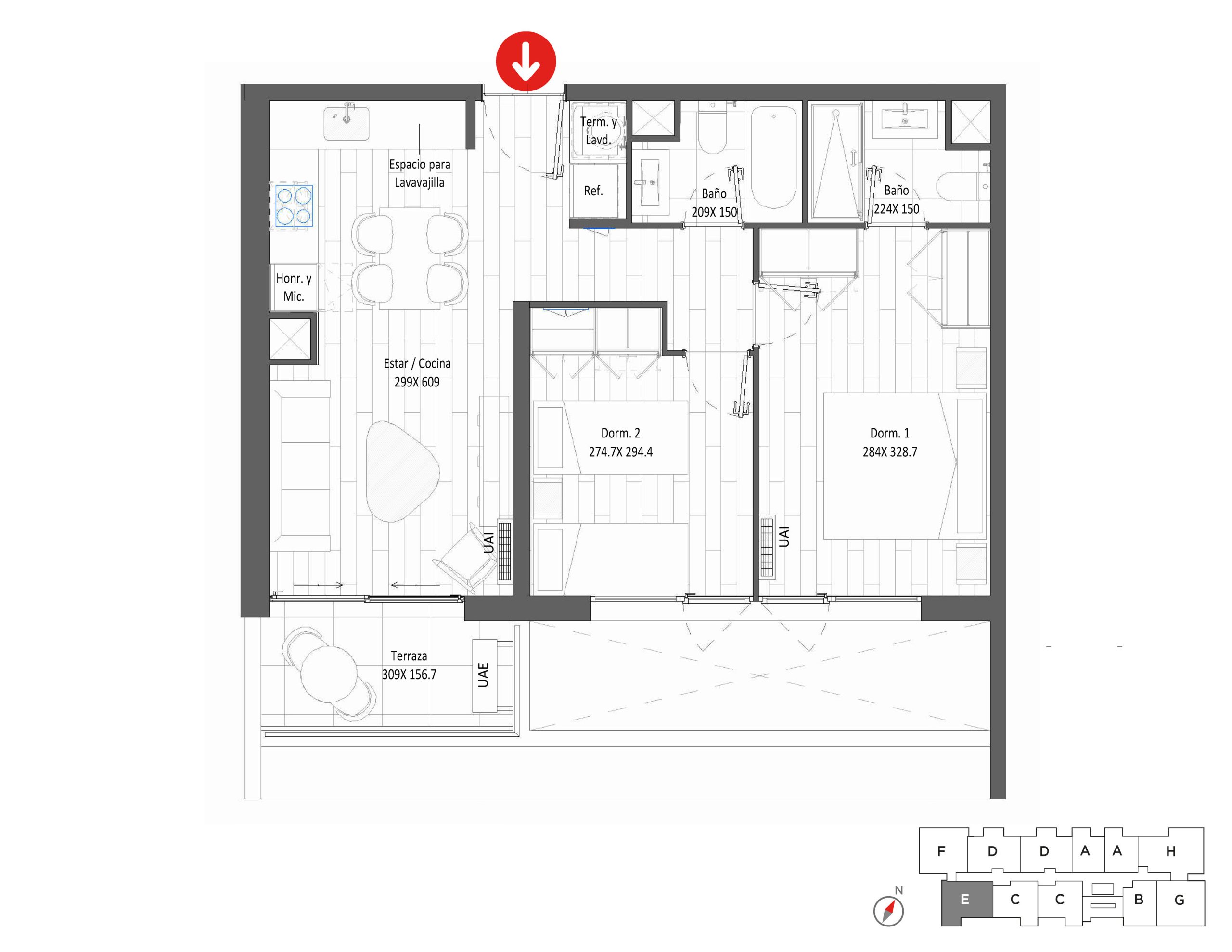 Planta Modelo 311 - Depto 509 – Urbanland