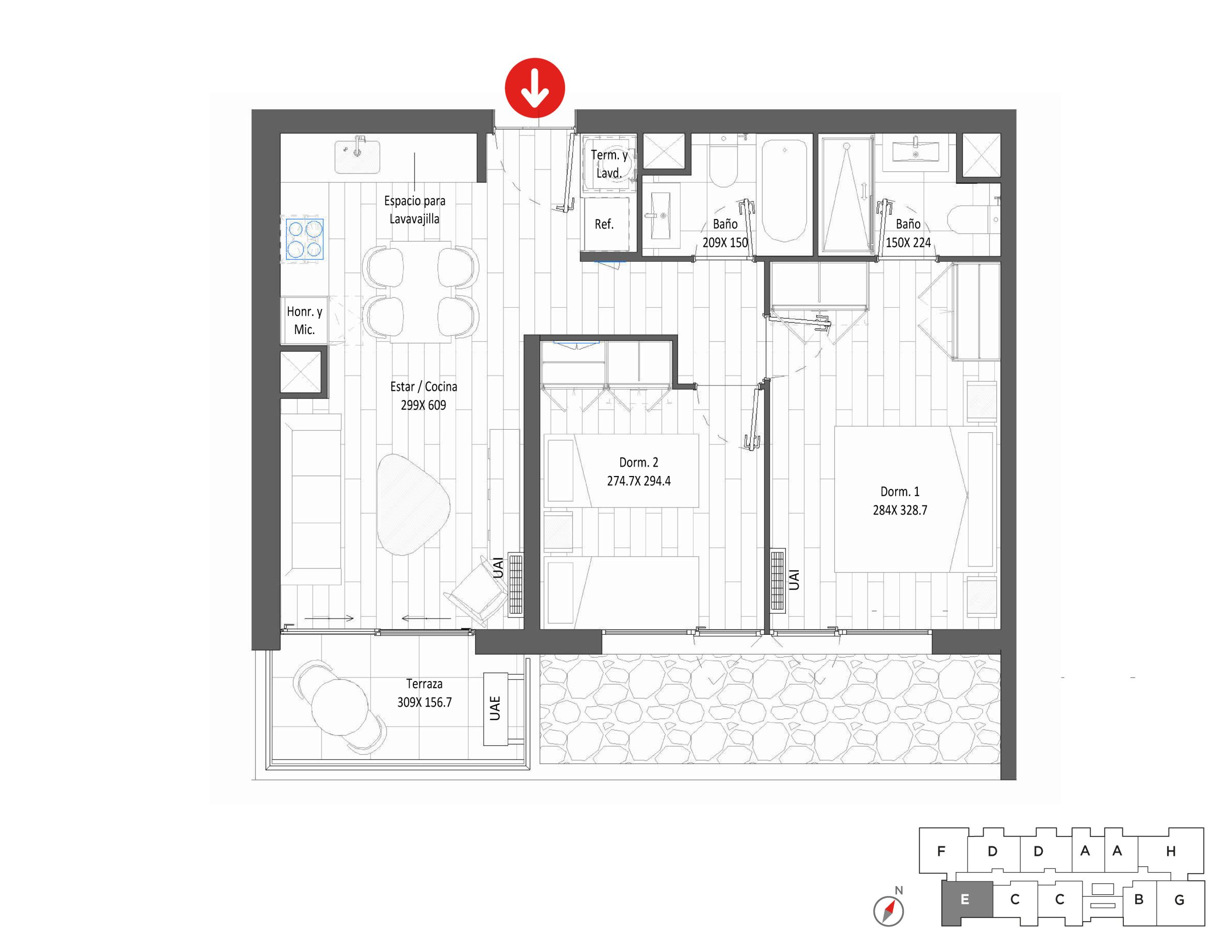 Planta Modelo 312 - Depto 209 – Urbanland