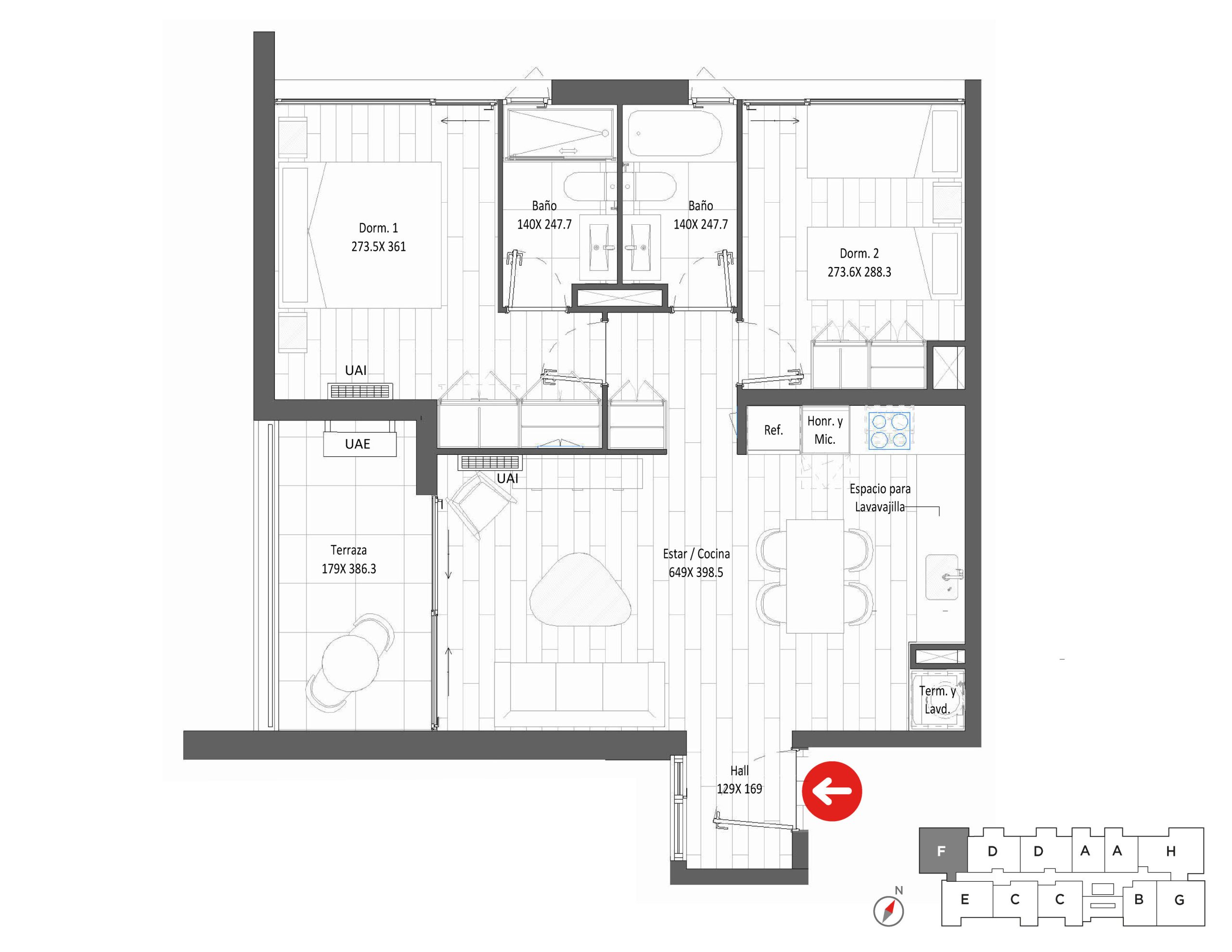 Planta Modelo 313 - Depto 1008 – Urbanland