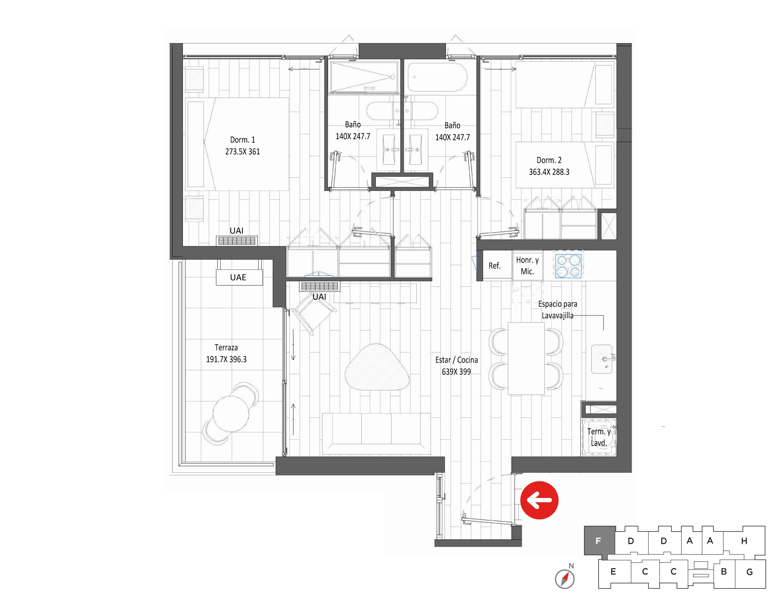 Planta Modelo 314 - Depto 208 – Urbanland