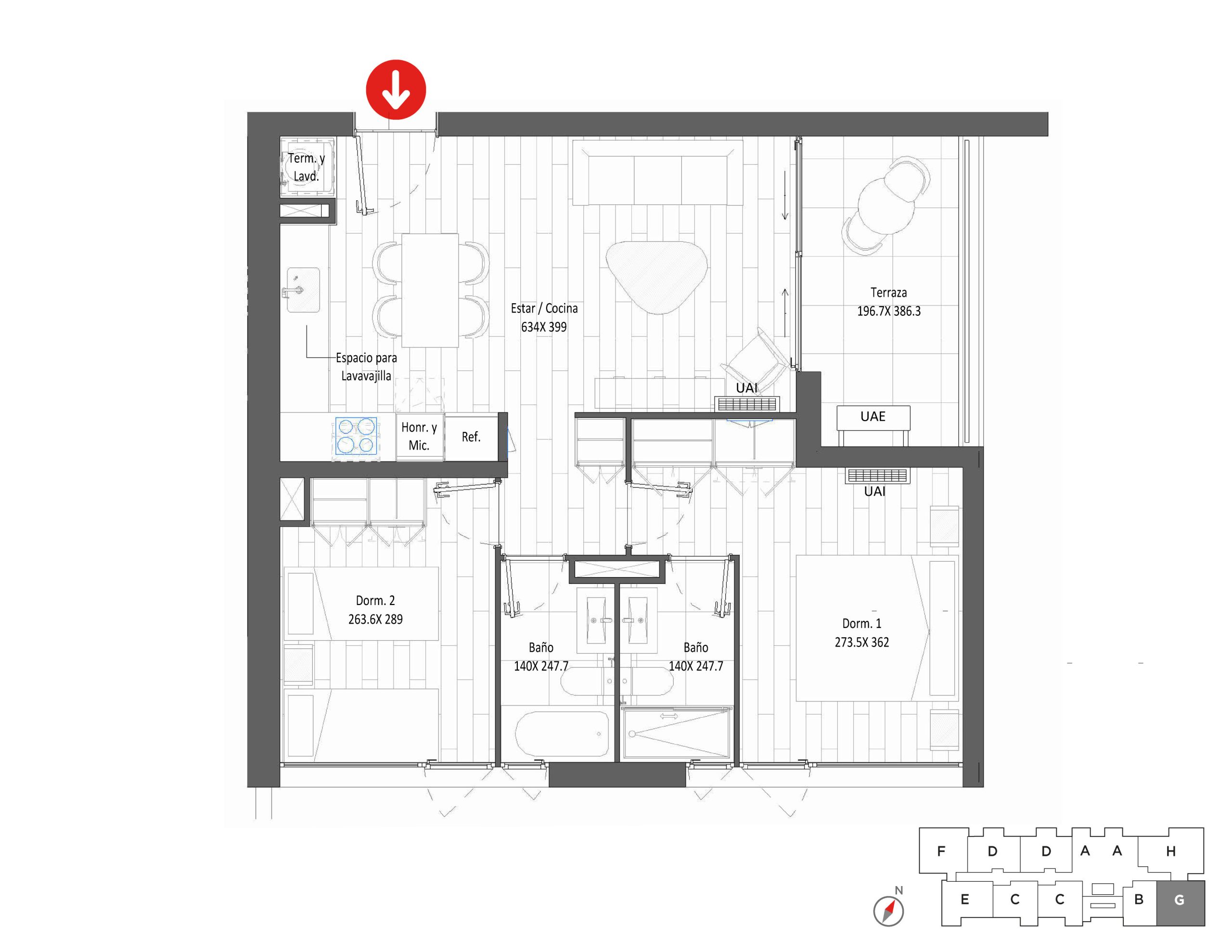 Planta Modelo 316 - Depto 202 – Urbanland