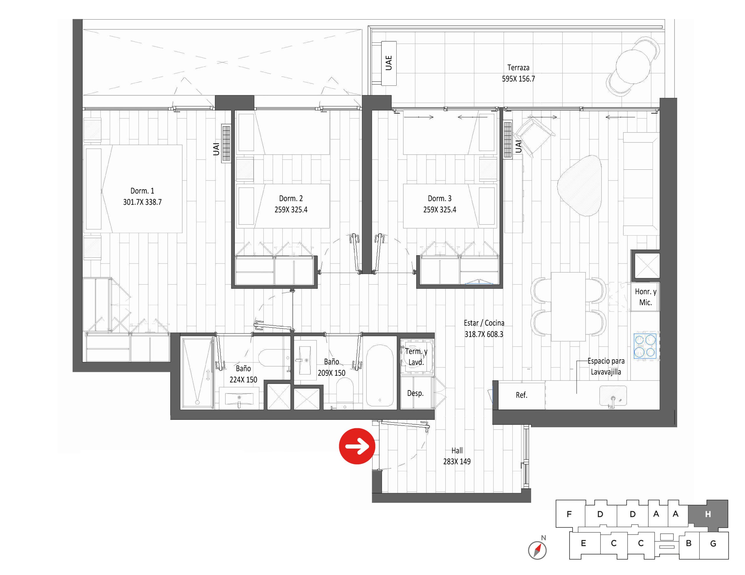 Planta Modelo 317 - Depto 1103 – Urbanland