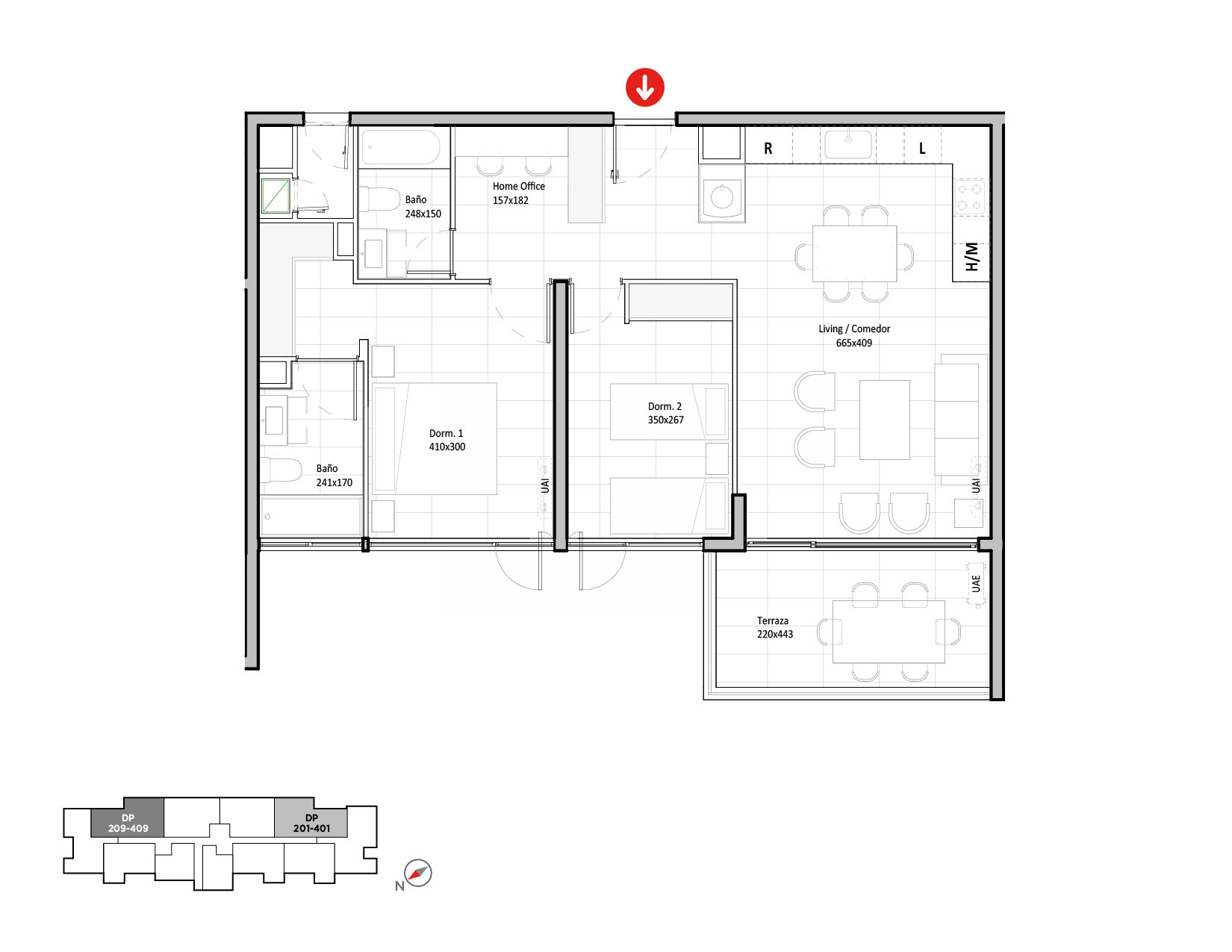 Planta Modelo 329 - Depto 309 – Riva Parque