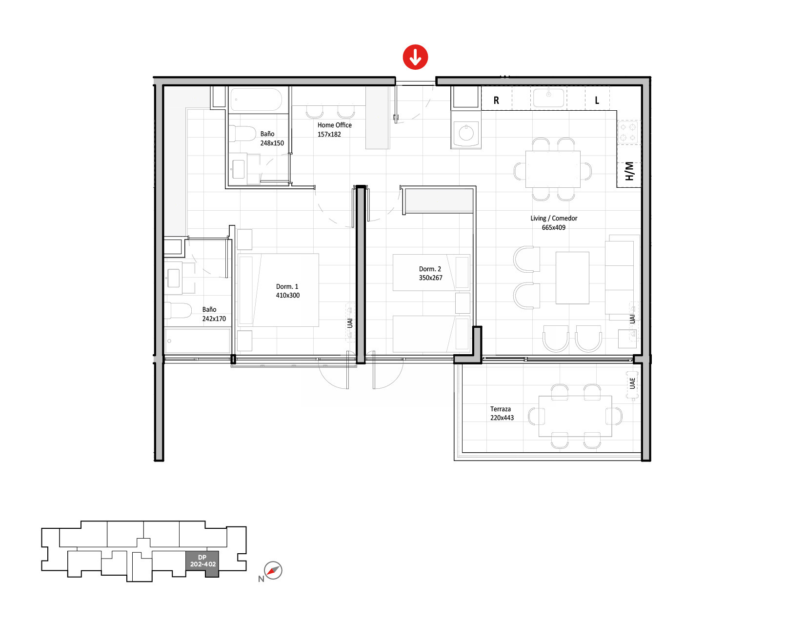 Planta Modelo 331 - Depto 202 – Riva Parque