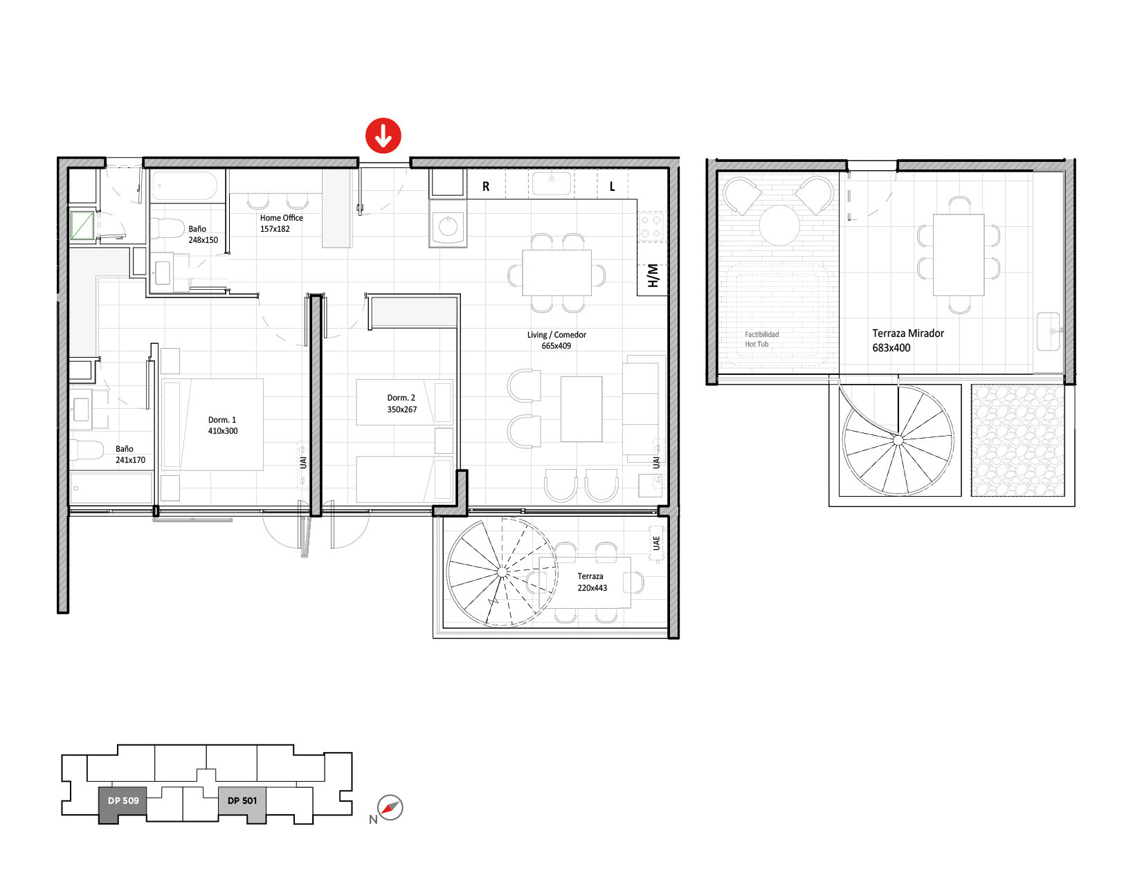 Planta Modelo 336 - Depto 501 – Riva Parque