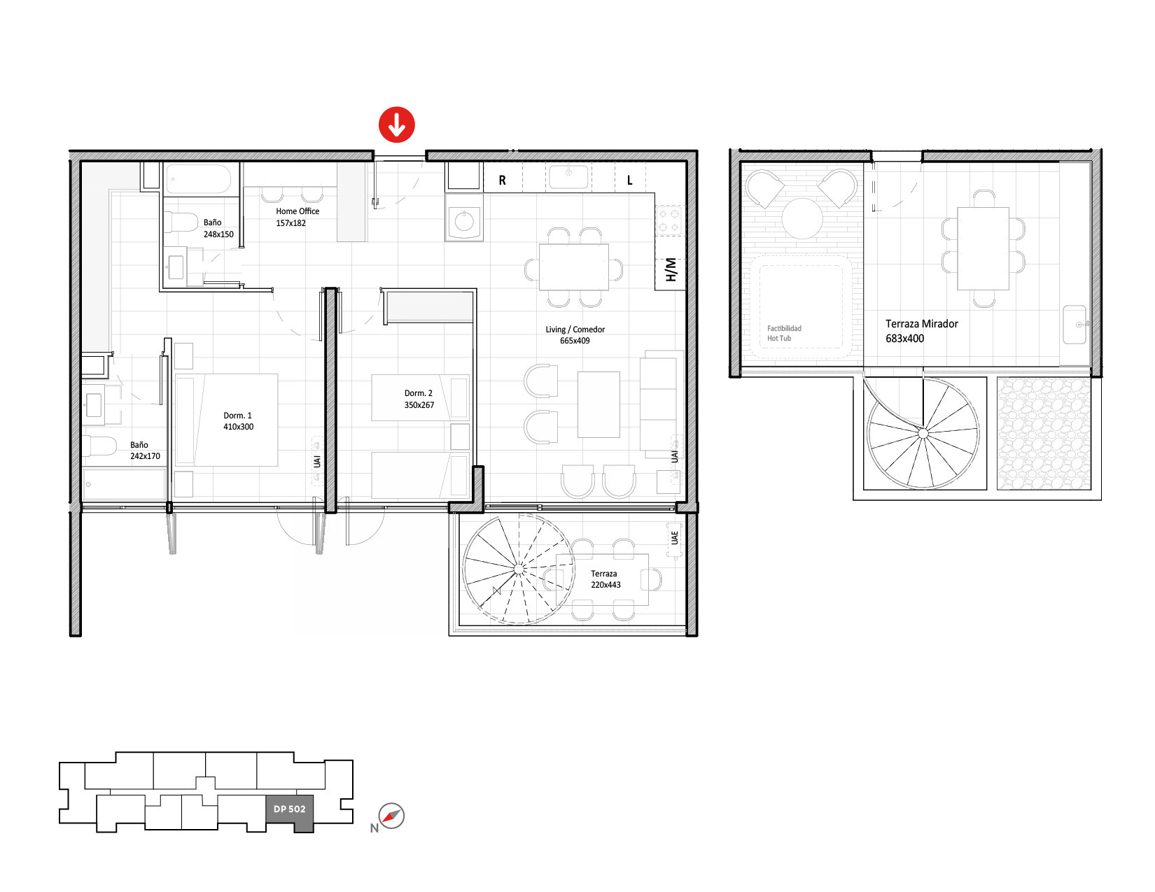 Planta Modelo 337 - Depto 502 – Riva Parque