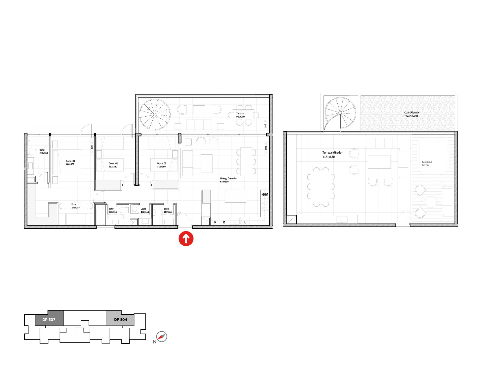 Planta Modelo 342 - Depto 504 – Riva Parque